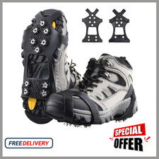 Ice Cleats Anti Slip Snow Grips for Boots Heavy Duty Stainless Steel Spikes NEW 