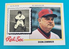 1978 Topps #63 Don Zimmer MANAGER Boston Red Sox BASEBALL Card V1
