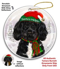 Portuguese Water Dog Santa's Helper Holiday Ornament