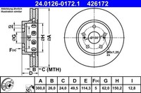 2X Bremsscheibe Vorne Ate 240126 01721 FÜR Suzuki