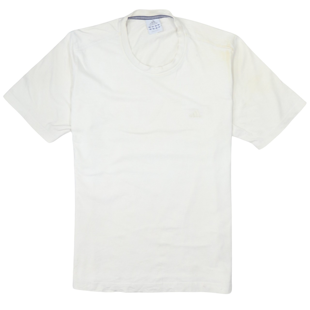 Adidas Mens T Shirt Beige Lightweight Nylon Embroidered Chest Logo Tee L