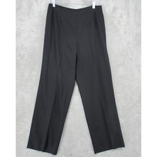 Talbots Pants 12 Wool Blend Wide Leg Minimalist Career Office Lined Zip Black