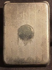 BOITE A TIMBRE CARTE DE VISITE ARGENT MASSIF 28.5GRS