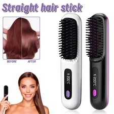 Cordless Hair Straightener Brush Negative Ion Comb Hair Straightener for Women