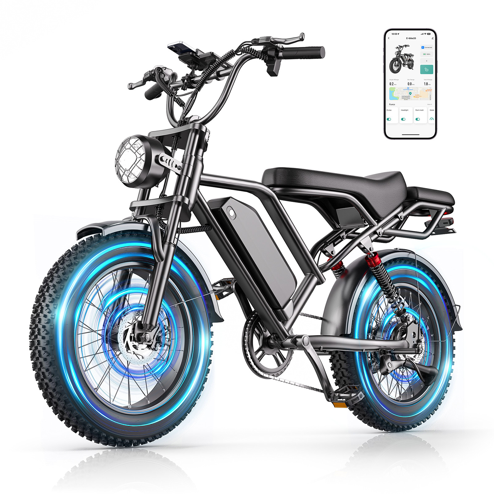 City Bicycle E-Mountain Electric Bike Road Bicycle 20&ldquo; Fat Tire Ebike Peak 1500W