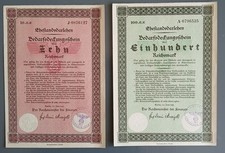10+100 Reichsmark Ehestandsdarlehen Reichsminister der Finanzen 20.Juni 1933