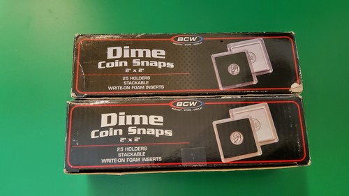 Dime Coin snap 2 x 2 BCW plastic stackable coin holder. Recycled see description