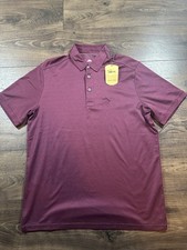 NWT Tommy Bahama Portside Palms Polo Men Medium Grape Wine Performance NEW 99