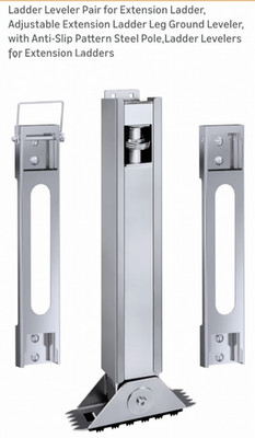 Adjustable Ladder Leveler with Anti-Slip Rubber Foot, Extension Ladder