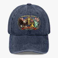 America 250 Years Hat 1776-2026 Patriotic Eagle Cross Baseball Cap