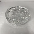 Vintage Waterford Crystal Round Maeve Ashtray/Trinket 4” Signed 2 Slot Holder