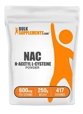 BulkSupplements.com NAC Powder N-Acetyl Cysteine Antioxidant Support 8.8 Oz