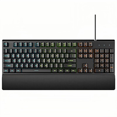 Wired Rainbow LED Gaming Keyboard,104 Keys Light Up Mechanical Feeling Comput...