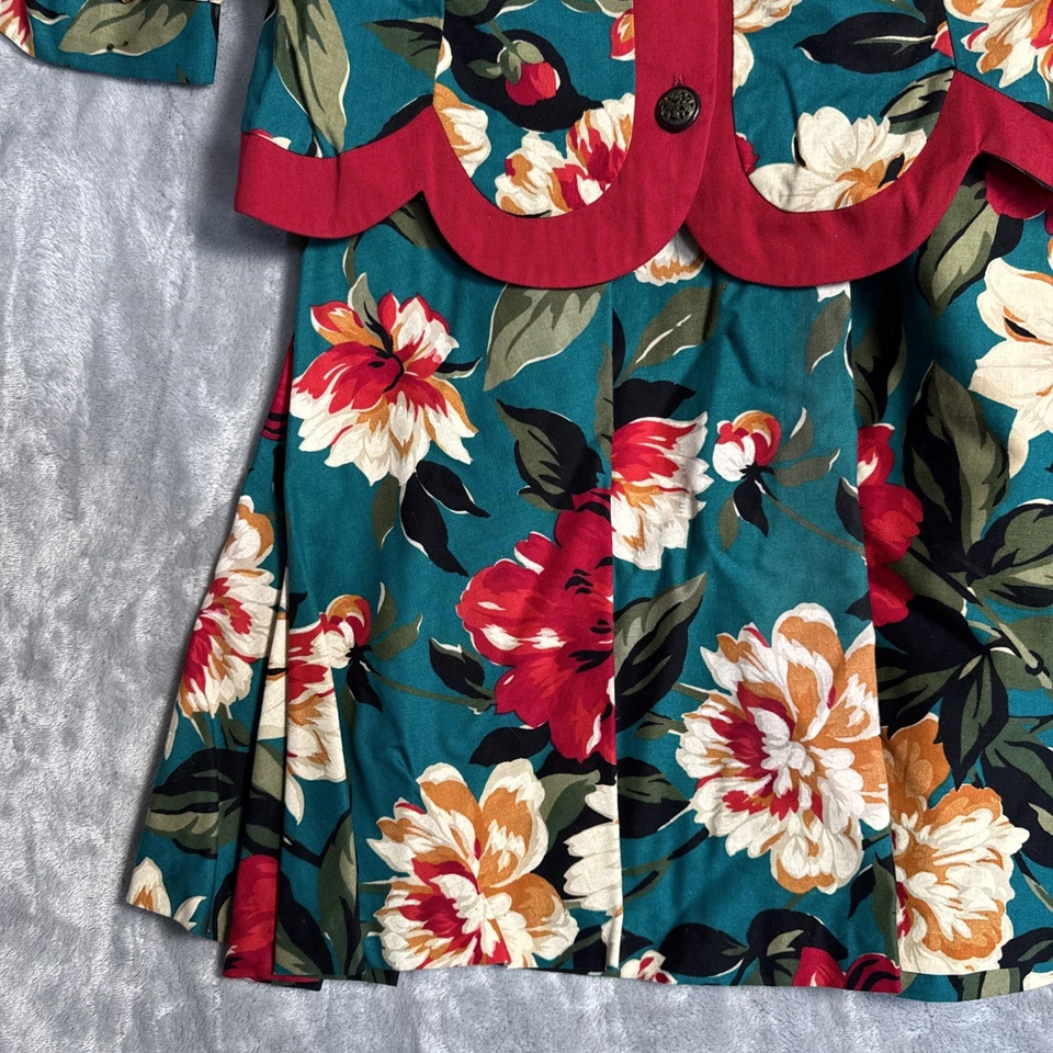 Conjunto de traje chaqueta maxi falda floral vintage años 80 conjunto cottagecore Bloomcore Foto 2 de 4
