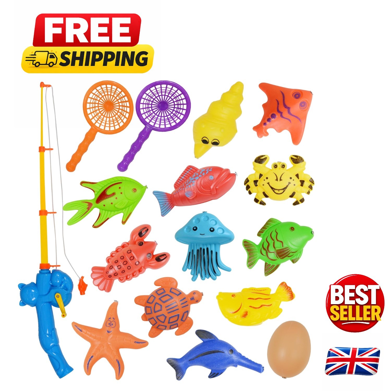Waterproof Floating Fishing Toy Playset - Magnetic Fun for Bathtime Adventures