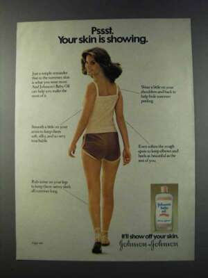 1981 Johnson's Baby Oil Ad - Pssst Your Skin is Showing