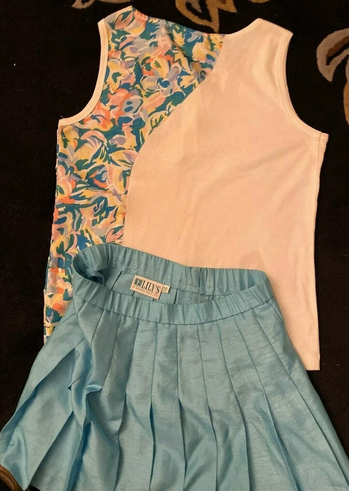 Tênis Vintage 2 Peças 10/M Lily's of BH Verde Turquesa Pêssego Branco Poli EUA - Imagem 4 de 4