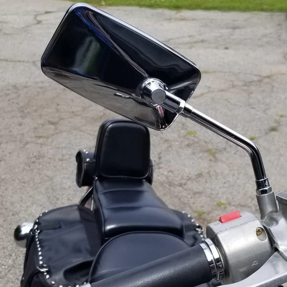 For kawasaki Vulcan 500 700 800 900 1500 1600 Chrome Rectangle Rear view Mirrors - Image 4 of 4