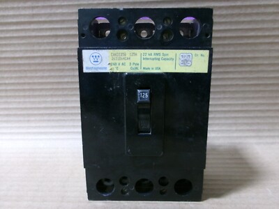 Westinghouse CAH CAH3125W 3 Pole 125 Amp 240V 22KA Circuit Breaker