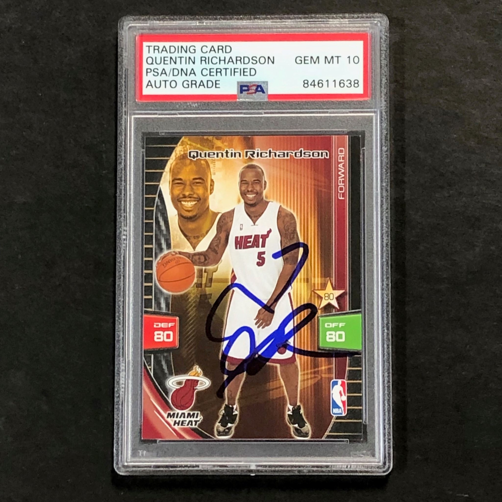 2009-10 Adrenalyn XL #238 Quentin Richardson Signed Card AUTO 10 PSA Slabbed Hea 