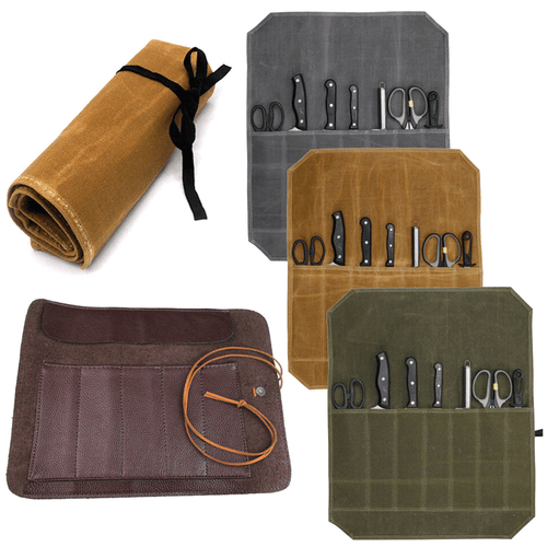 Chef Knife Bag Roll Case Kitchen Storage Pocket Portable Large 5 or 7 Slot Case - Picture 2 of 41