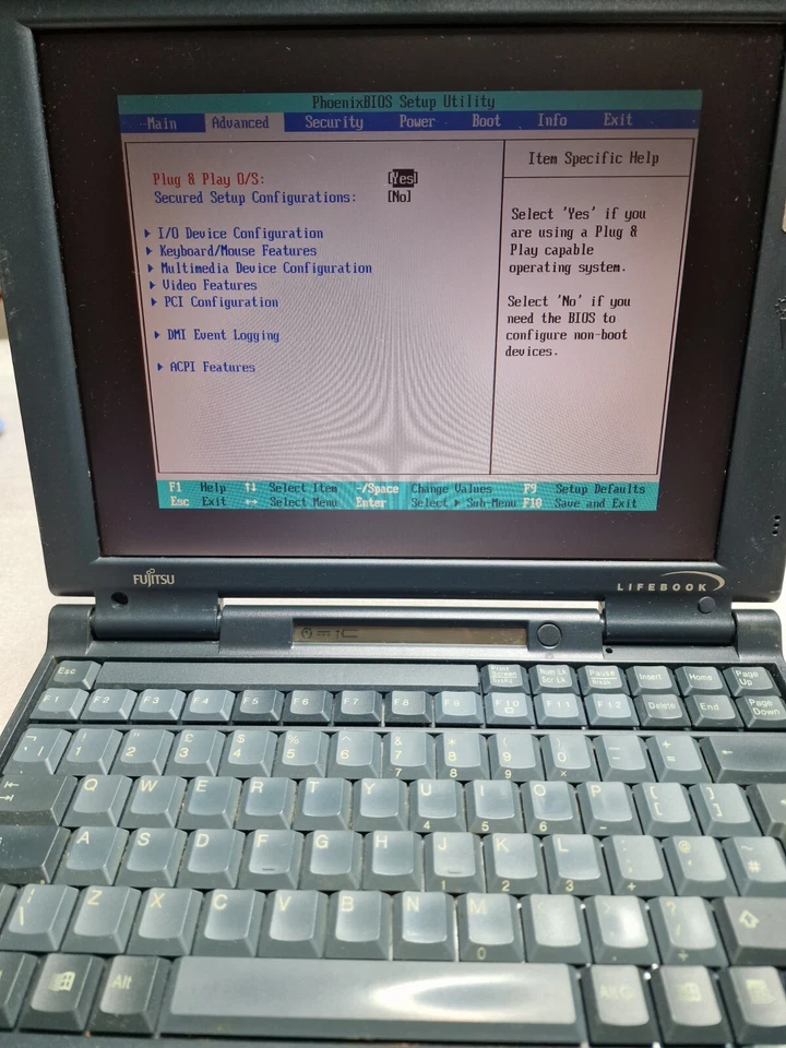 Vtg Fujitsu Lifebook 780Tx Laptop 12" Pentium MMX Bios Tested Only Read Descript - Image 4 of 4