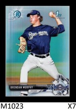 1-2017 BOWMAN CHROME DRAFT REFRACTOR BRENDAN MURPHY BREWERS CARD#BDC-149 QTY