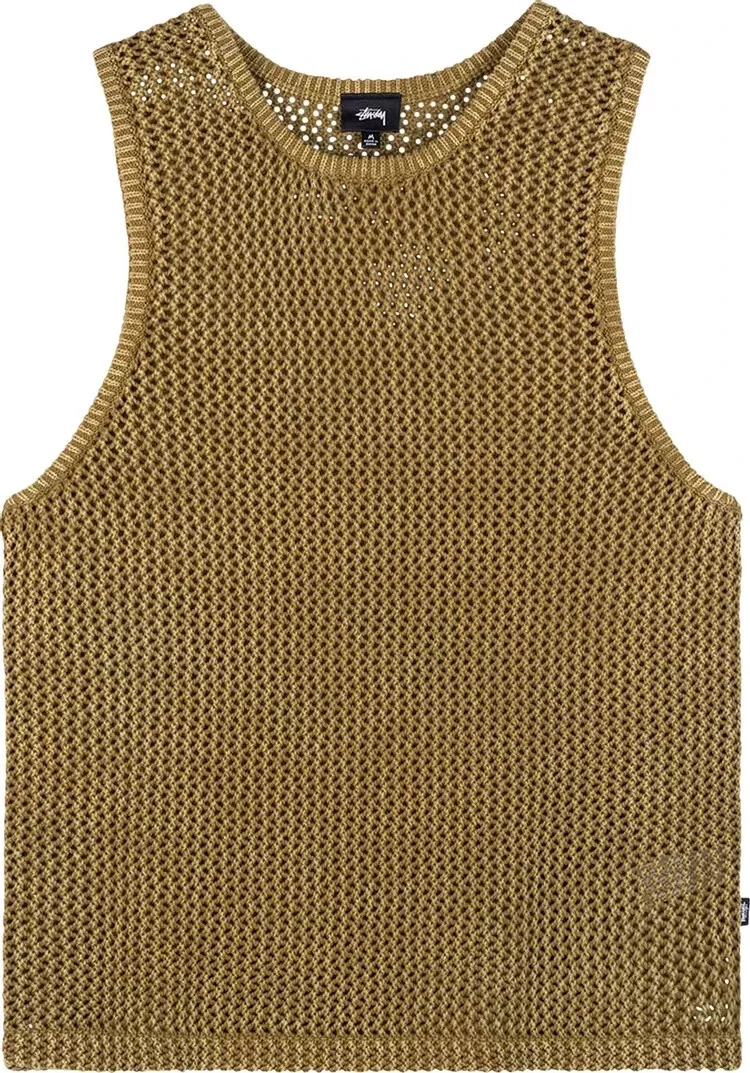 Stussy O'DYED MESH TANK -Khaki