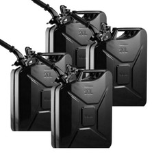 Wavian 3010 USA Leak-Proof Steel Jerry Gas Can Spout 20L w/ Nozzle Black 4-Pack