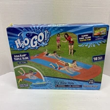 H2OGO! 18' Aqua Ramp Triple Water Slide with Speed Ramp New