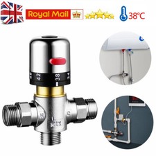 Hot/Cold Thermostatic Mixer Valve Shower Mixing Blending Tap Water Control G1/2"