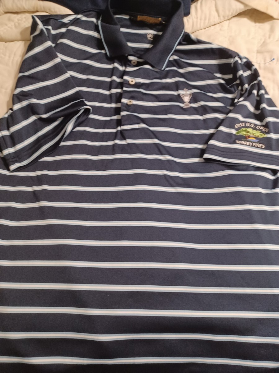 Torrey Pines PGA Ralph Lauren Polo Performance Stripe Navy Med