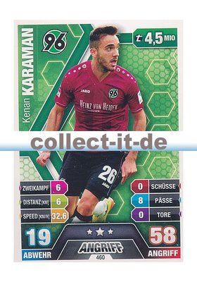 Match Attax Extra 14/15 - 460 - Kenan KARAMAN