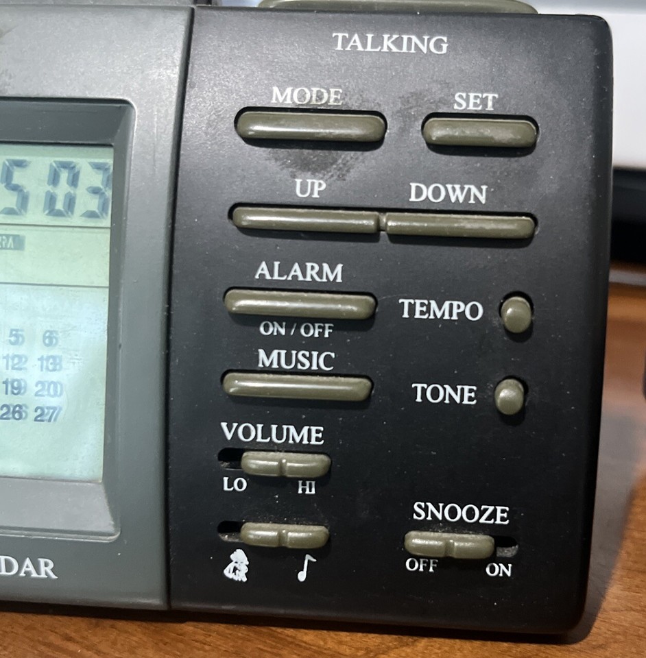 Howard Miller Talking Clock Calendar Alarm Clock Model645297 eBay