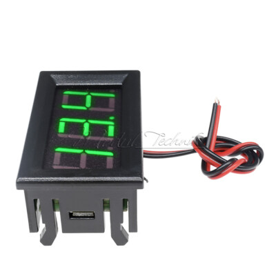 2 Wires 0.56'' Voltmeter LED Tube Digital DC4.5/4.7/5V-30V Voltage Panel Meter