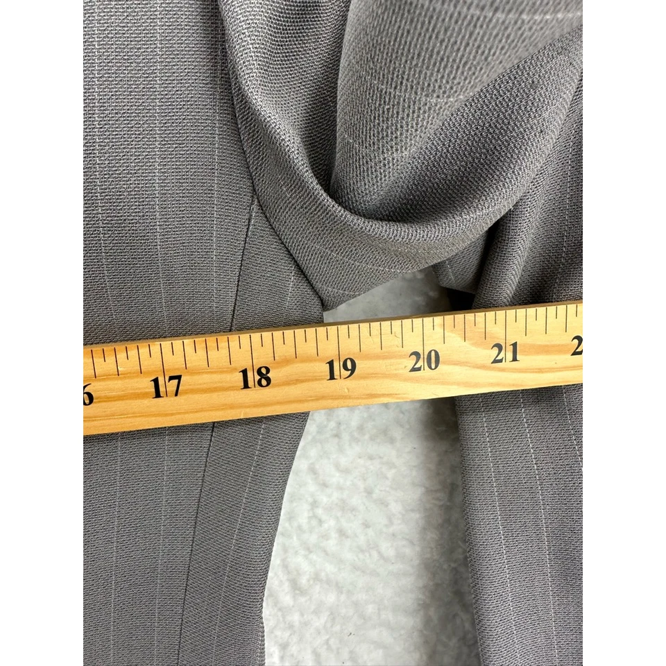 Armani Collezioni Mujer Traje Chaqueta Blazer Gris Mezcla Lana Rayas Italia 10 Foto 4 de 4