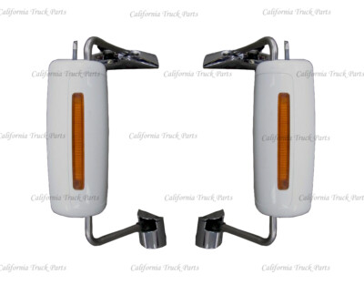 International Prostar Door Mirror Assembly Power Heated w/Arm White Pair 13-17