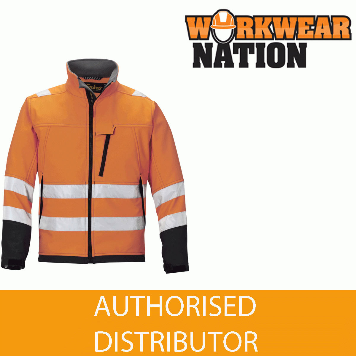 Snickers 1213 Naranja Impermeable Alta Visibilidad Chaqueta de Exterior Suave, - Snickers 1213 Naranja Impermeable Alta Visibilidad Chaqueta de Exterior Suave, -