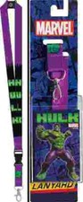 The Incredible Hulk Name and Fist Images Breakaway Lanyard w/ Logo Badge Holder