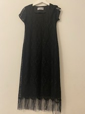 Vintage Jessica Short Sleeve Dress Black No Size Petite