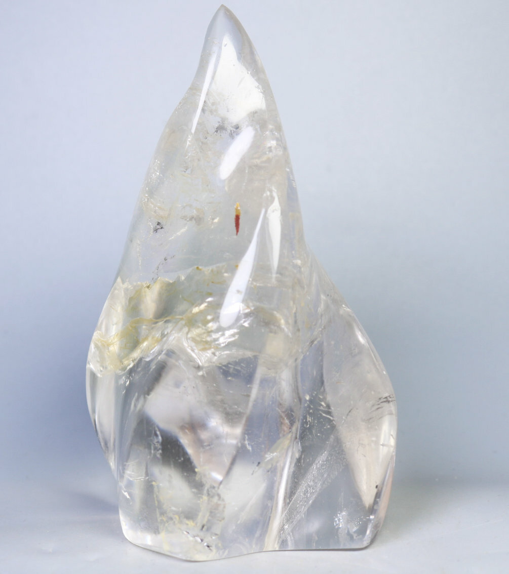 0.89lb Natural White Clear Quartz Crystal Stone Freeform Reiki Statue Specimen