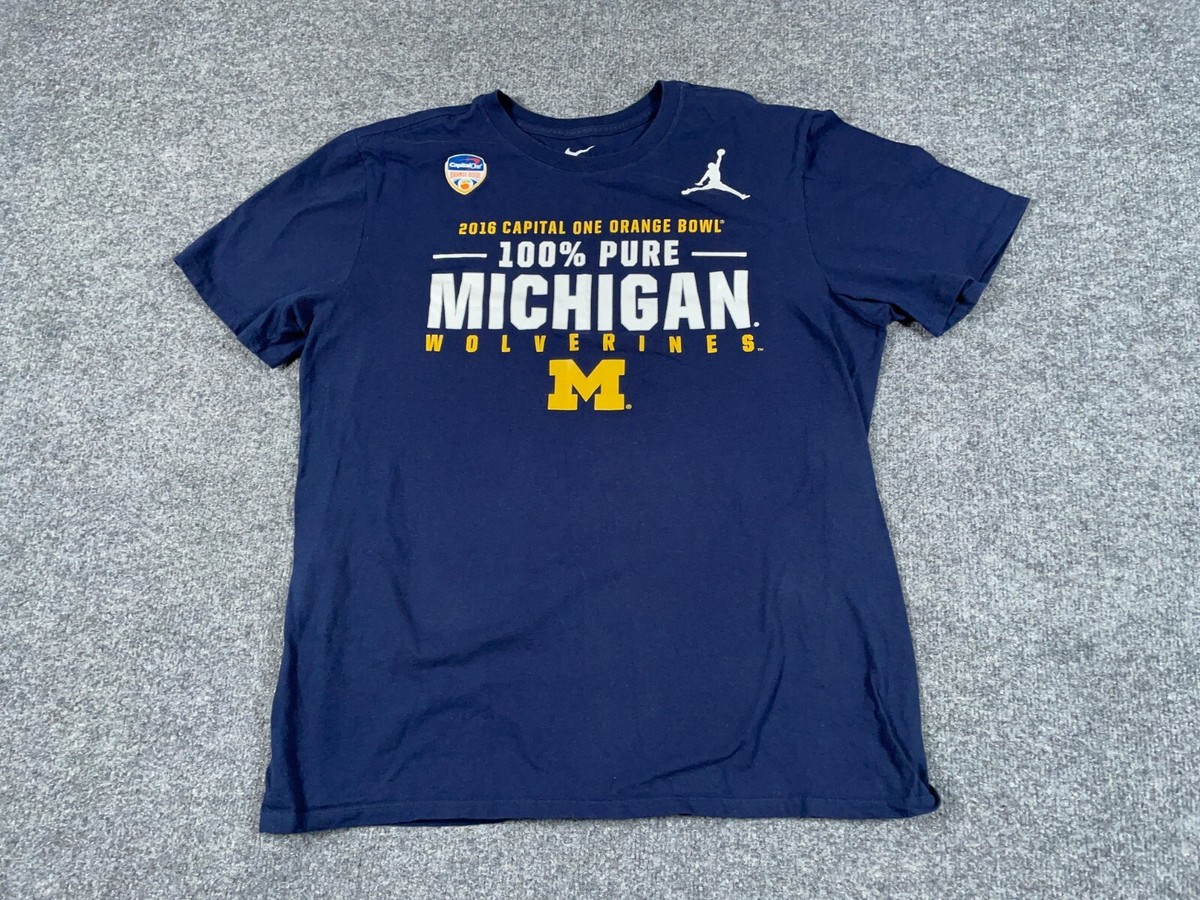 Nike Michigan Wolverines 2016 Orange Bowl T-Shirt Adult Large Dark Blue  Athletic