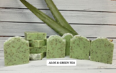 ALOE & GREEN SOAP coldprocessed calming soap bars.Handmade soap.