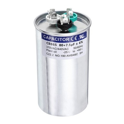 80+7.5MFD CBB65 Run Start Capacitor 80+7.5uF 370/440V Round AC Capacitor