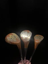 H&B Genuine Persimmon POWERBILT Citation RH Driver, 3 & 5 Woods  Dynamic Shaft