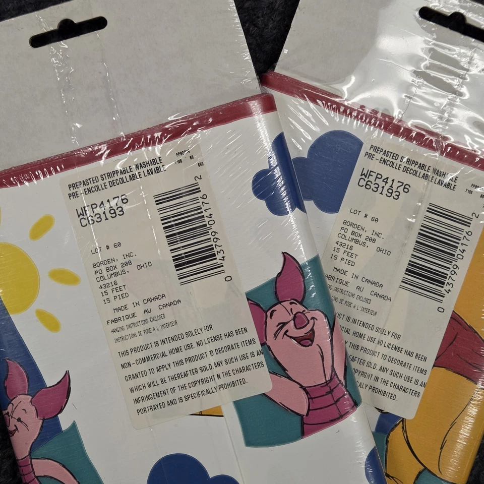 4 New Disney WINNIE THE POOH 90s Vintage Decorative Border 5 Yards each Nursery - Image 4 of 4