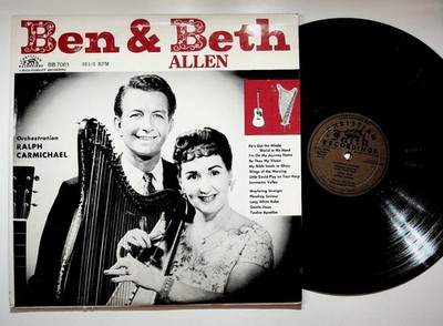 Ben & Beth Allen - Christian Folk Record LP 33 RPM BB7061 Alma Records