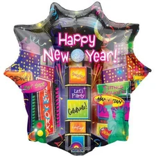 New Year City Panoramic Super Shape Foil Balloon