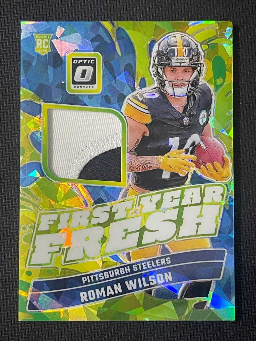 Roman Wilson Panini Donruss Optic First Year Fresh Relic #FYFRWN Ice