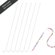 6 PCS Beading Needles 7.4 inch Bead Spinner Needles, 0.7mm Stainless Steel